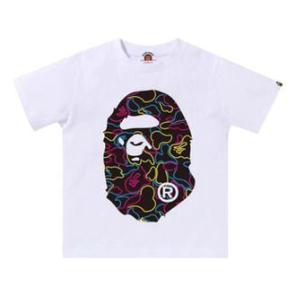 A Bathing Ape Neon Camo Big Ape Head T-Shirt White 1L30-110-039-WHT