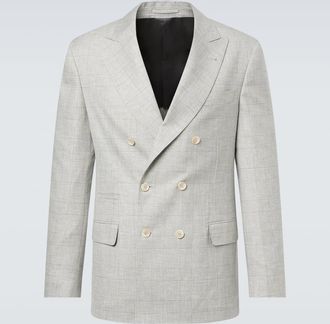 Brunello Cucinelli Checked double-breasted wool blazer