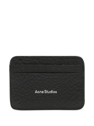 Acne Studios logo-print leather cardholder - unisex - Calf Leather - One Size - Black