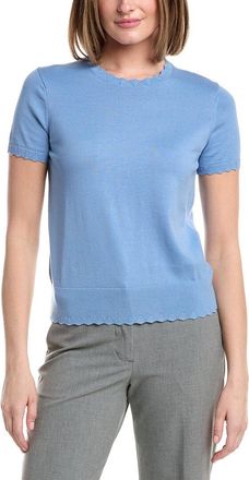 Brooks Brothers Scalloped Pointelle Trim Sweater