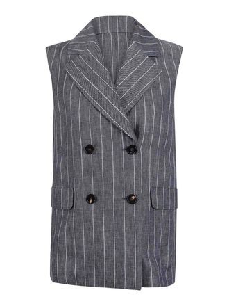 Max Mara Double-breasted pinstriped vest