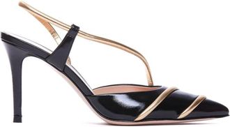 Gianvito Rossi Leren Slingback Pumps - Dames - Pumps - Zwart - 36 EU - Leer - Schoenen