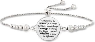 Ross-Simons Italian Sterling Silver Serenity Prayer Bolo Bracelet