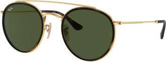 Ray-Ban Ronde zonnebril groene lenzen - unisex - Zonnebrillen - Geel - 51 MM - Accessoires