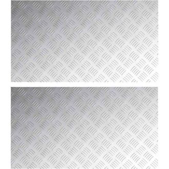 vidaXL Checker Plates 2 pcs Silver 90 x 50 cm Aluminium Vidaxl