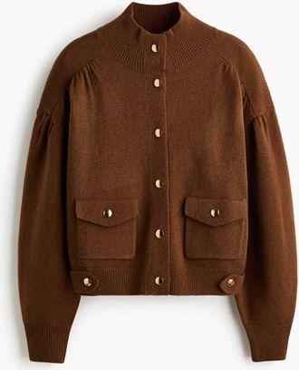 H&M Oversized Cardigan in Brown at Nordstrom, Size Xx-Small