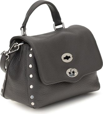 Zanellato Womens Baby Postina Daily Handbag Grey Vulcano Calf Leather Bos Taurus Handbags Hand Bags