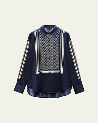 Rag & Bone Jessica Printed Long-Sleeve Shirt