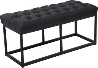 Clp Banco con patas de metal y asiento en Tela Negro
