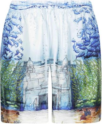 Casablanca Sporchid Zijde Shorts - Heren - Korte Broeken - Veelkleurig - M - Korte Broeken