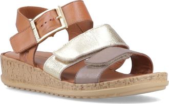 Hush Puppies Eliana Sandal Leather Womens Gold Sandals - Size UK 3