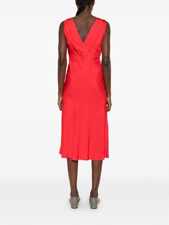 Calvin Klein V-neck Sleeveless Midi Dress