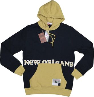 Mitchell & Ness Mens New Orleans Saints Nfl Throwbacks Hoodie Sweatshirt In Black