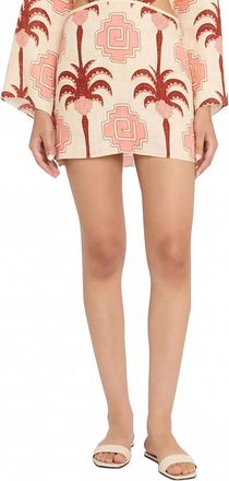Johanna Ortiz Wave After Wave Mini Dress In Ecru/paprika