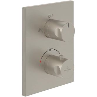 Villeroy & Boch Mezclador Termost&aacute;tico Empotrable De 2 V&iacute;as Villeroy Et Boch Universal Grifer&iacute;a Rectangular N&iacute;quel Cepillado Mate