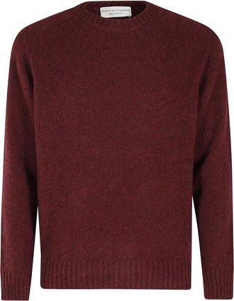 FILIPPO DE LAURENTIIS Girocollo Manica a Martello - Heren - Ronde hals truien - Rood - 2XL - Wol - Truien & Vesten