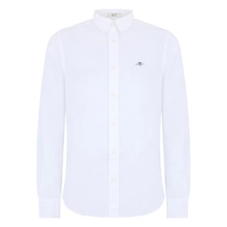 GANT Slim Fit Classic Poplin Shirt - male - Gant - Formal Shirts - White - M - Shirts