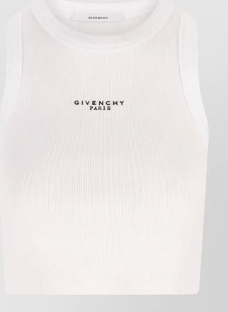 Givenchy cotton cropped tank top paris logo