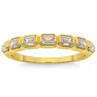 Pompeii3 5/8Ct Baguette Cut Wedding Ring Anniversary Band 14k Gold Lab Grown