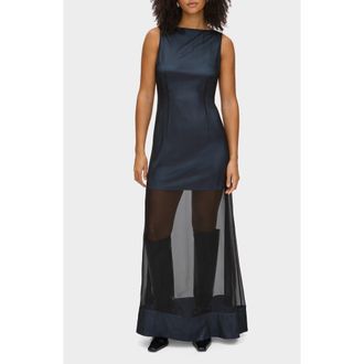 Aligne Amalie Sheer Silk Blend Maxi Dress in Black at Nordstrom, Size 18