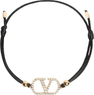 Valentino Pulsera con firma VLogo - Accessories - Mujer - Negro - ONE SIZE