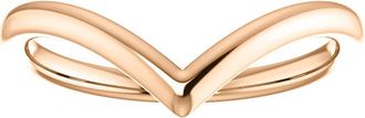 Pompeii3 Curved V Shape Solid Contour Guard Wedding Band in 14k White Yellow or Rose Gold