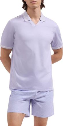 Bugatchi Kai Palm Print Swim Trunks in Lavender at Nordstrom, Size Xx-Large