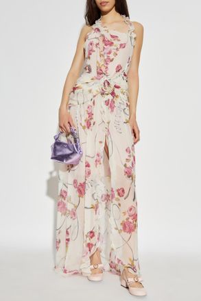 Blumarine Floral Pattern Dress, Womens, Cream