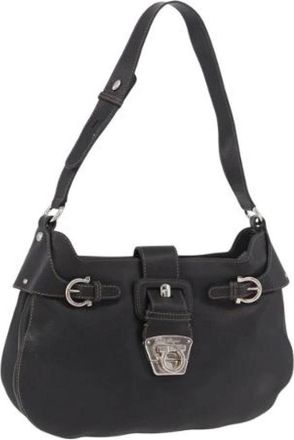 Ferragamo Pre-owned Shoulder Bag - Dames - Vintage Schoudertas - Zwart - ONE Size - Leer - Vintage