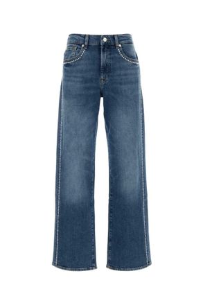 7 For All Mankind Light Blue Flared High Rise Jeans