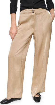 DKNY Wide Leg Glazed Pants in Travertine at Nordstrom, Size 14