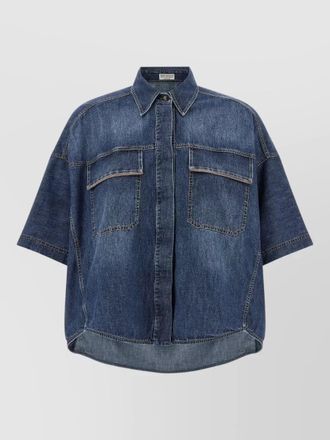 Brunello Cucinelli short sleeve shirt collared neck front pockets