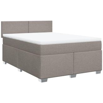 vidaXL Vidaxl - Cama Box Spring Con Colch&oacute;n Tela Gris Taupe 160x200 Cm