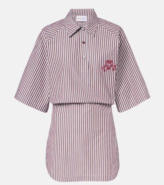 The Attico Striped cotton polo dress