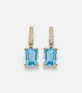Octavia Elizabeth Yana Charmed Micro 18kt gold earrings with topazes and diamonds