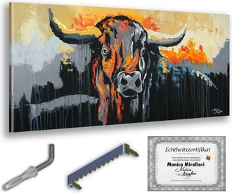 OEM Monica Mirafiori 100% Pintado A Mano Cuadro Toro 140x70cm Cuadro Pintado A Mano Pintura Acr&iacute;lica Cuadro Acr&iacute;lico De Gran Tama&ntilde;o Arte Moderno Cuadros A