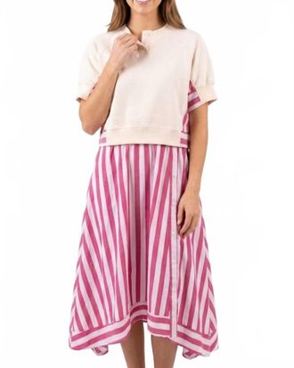 Merci Game Day Stripe Dress In Red