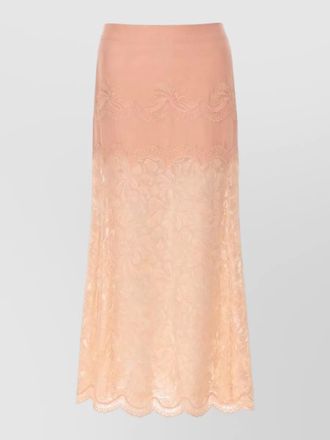 Paco Rabanne lace overlay skirt scalloped hem sheer detailing