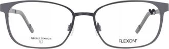 Flexon Demo With Dark Grey Magnetic Clip-On Rectangular Unisex Eyeglasses FLX1008MAG-SET 033 56