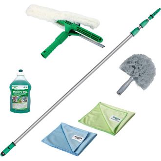 Unger Set per la pulizia del giardino dinverno Unger incl. detergente, tergivetro, asta di prolunga, panni in microfibra, pulizia senza aloni) AK130