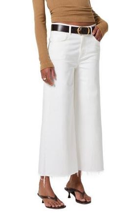 Citizens Of Humanity Lyra Raw Hem High Waist Crop Wide Leg Jeans in Soft White at Nordstrom Rack, Size 33