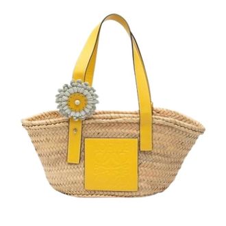 Loewe Pre-owned Tote Bags, female, Beige, Size: ONE SIZE Pre-owned Raffia Basket Tote