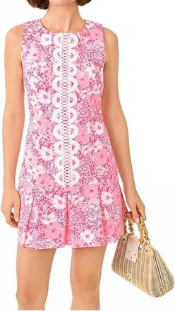 Lilly Pulitzer Shaina Skirted Shift Romper In Conch Shell Pink Burst Of Joy
