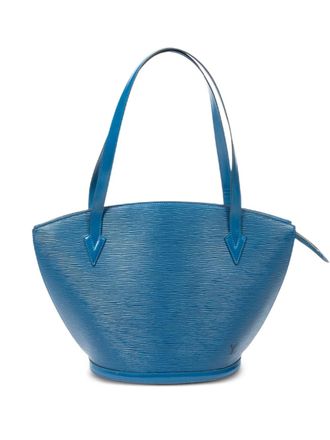 Louis Vuitton Monogram embossed top handle bag - Blue