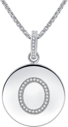 DiamondMuse Diamond Muse 0.10 Cttw Initial Letter Diamond Necklace for Women, Girls, and Men in Sterling Silver