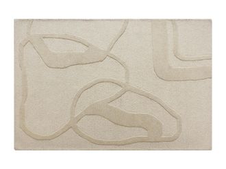 Vente-Unique Tappeto Taftato 100% Lana 160 X 230 Cm Beige 2200g/m&sup2; - Alinor