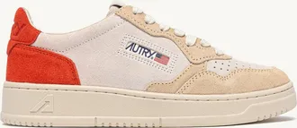 Autry SNEAKERS MEDALIST LOW TRICOLOR IN SUEDE BIANCO SAND E FUOCO
