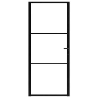 Berkfield Home Interior Door ESG Glass & Aluminium 102.5x201.5 cm Black