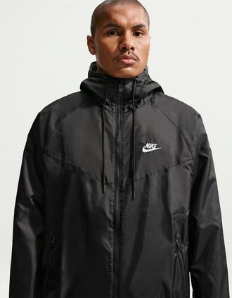 Nike Mens Windrunner Mens Hooded Jacket - Black/Multi - Size: 40/Regular