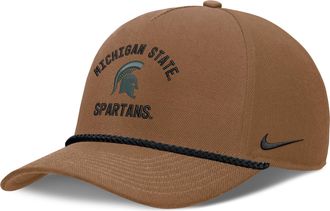 Nike Michigan State Military Appreciation Rise Nike Mens Dri-FIT College A-Frame Adjustable Hat in Brown | NC962EAMST-7AL